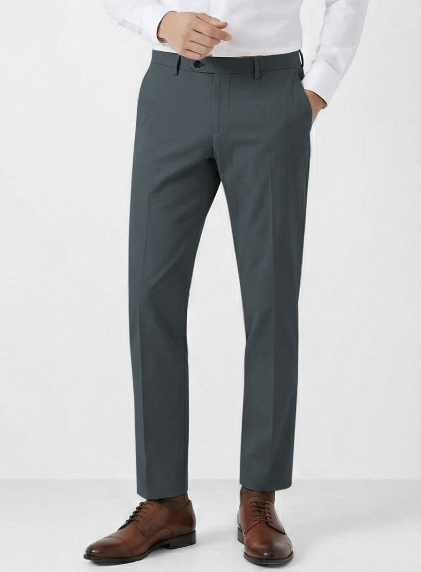 Steel Blue Stretch Chino Pants - StudioSuits