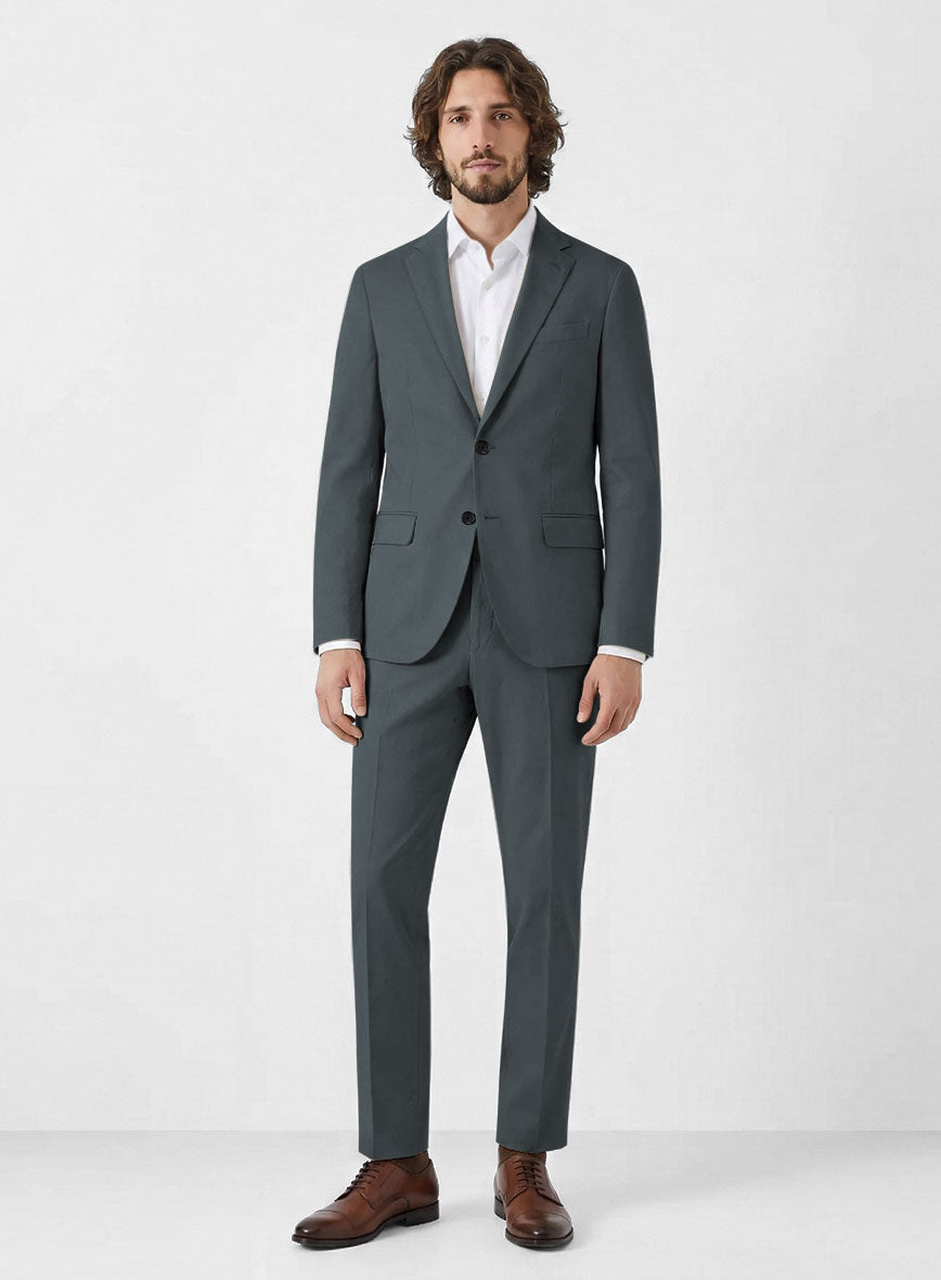 Steel Blue Stretch Chino Suit - StudioSuits