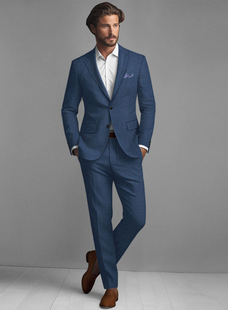 Stone Blue Linen Suit - StudioSuits