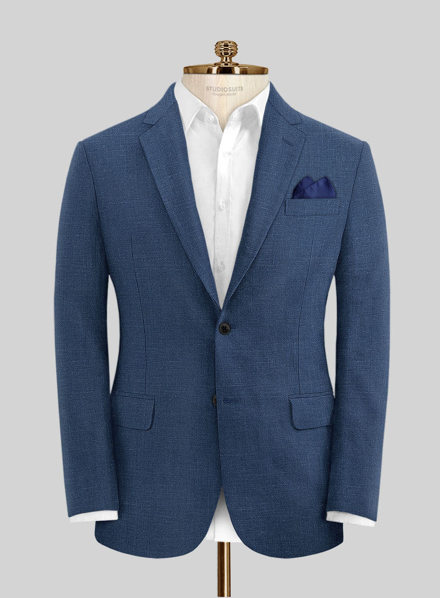 Stone Blue Linen Suit - StudioSuits
