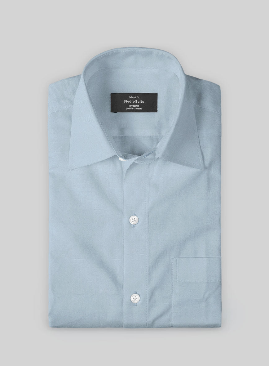 Storm Blue Cotton Shirt - StudioSuits