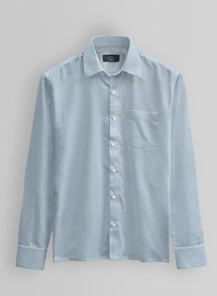 Storm Blue Cotton Shirt - StudioSuits