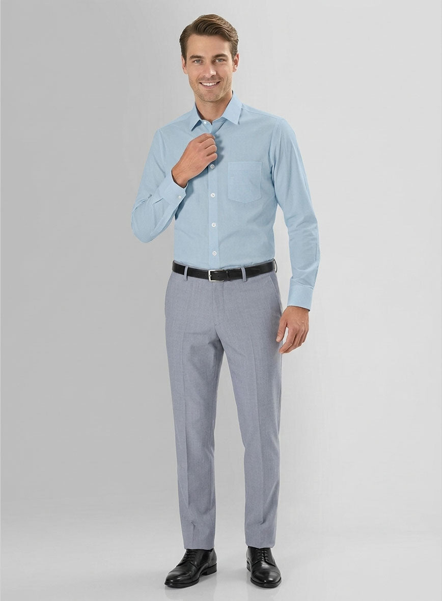 Storm Blue Cotton Shirt - StudioSuits