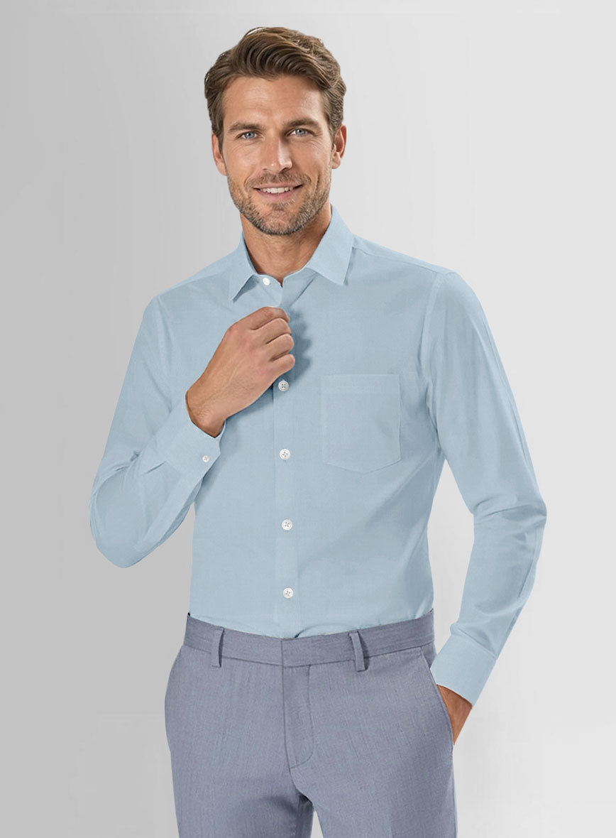 Storm Blue Cotton Shirt - StudioSuits
