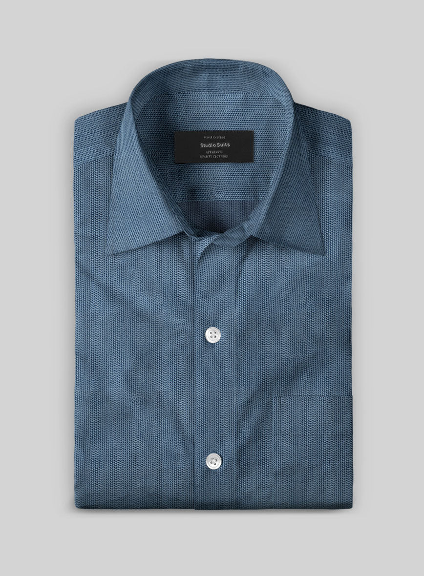 Stratford Herringbone Cotton Shirt - StudioSuits