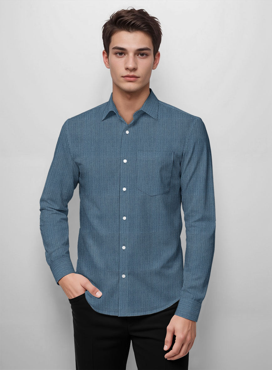Stratford Herringbone Cotton Shirt - StudioSuits