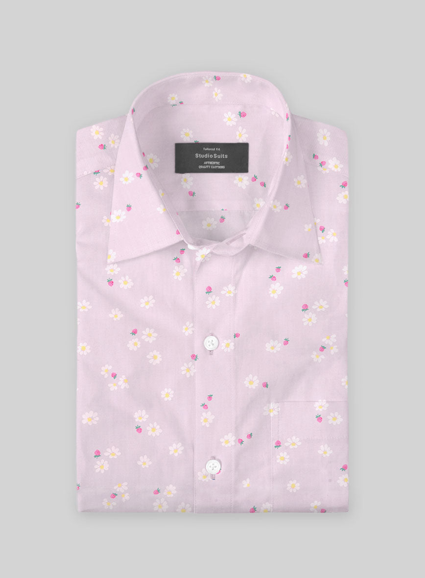 Strawberry Blossom Cotton Shirt - StudioSuits