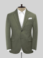 Stretch Summer Olive Green Chino Jacket - StudioSuits