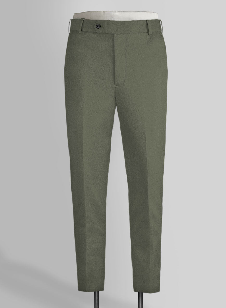 Stretch Summer Olive Green Chino Pants - StudioSuits