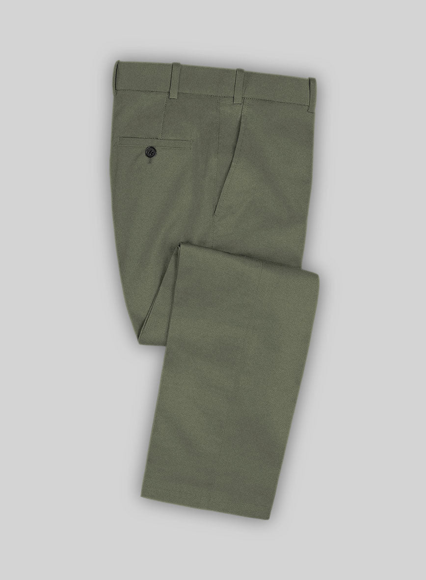 Stretch Summer Olive Green Chino Suit - StudioSuits