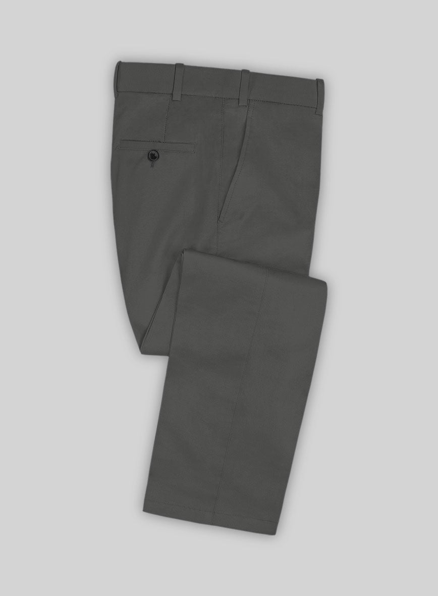 Stretch Summer Weight Gray Chino Pants - StudioSuits