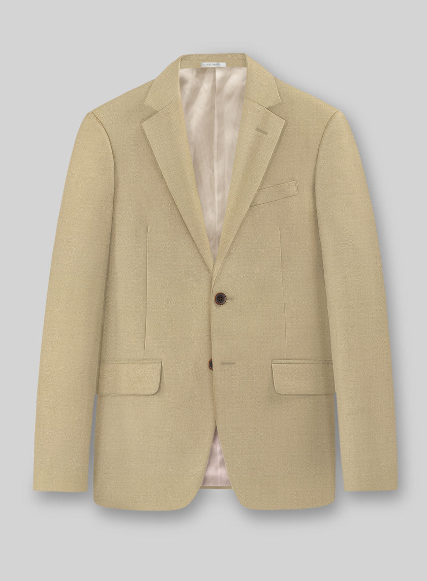 Stretch Beige Wool Suit - StudioSuits