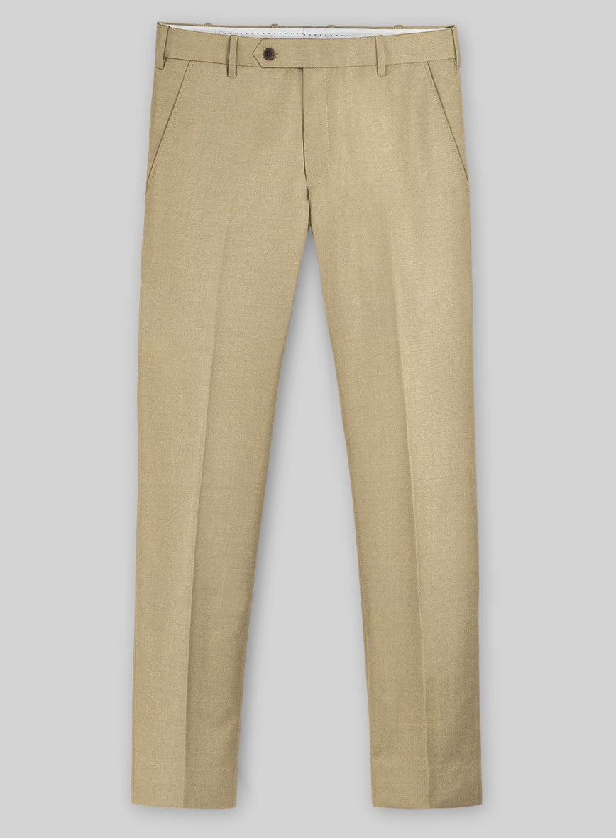 Stretch Beige Wool Suit - StudioSuits