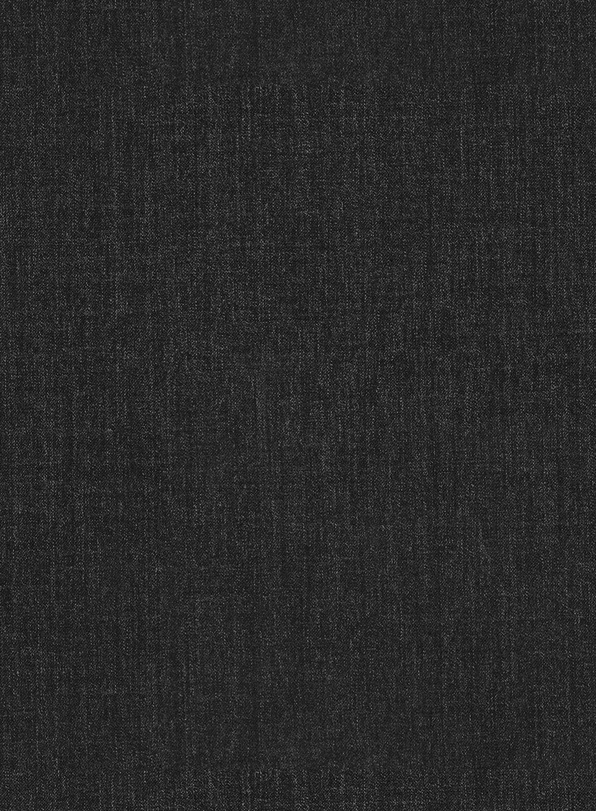Stretch Charcoal Wool Nehru Jacket - StudioSuits