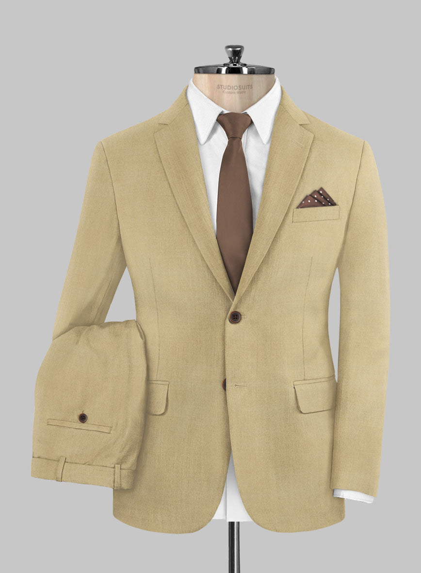 Stretch Beige Wool Suit