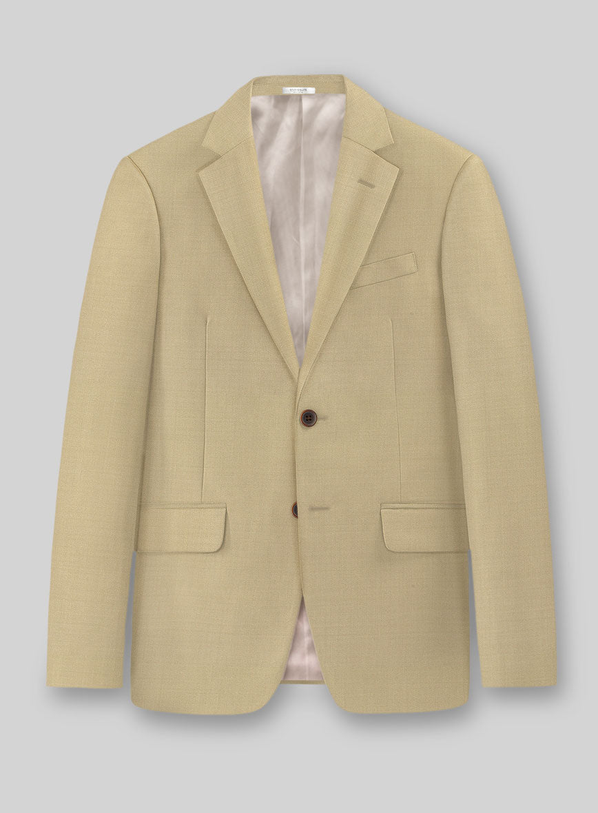 Stretch Beige Wool Suit - StudioSuits