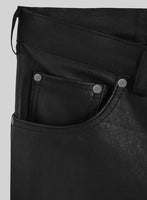 Stretch Black Leather Jeans - StudioSuits