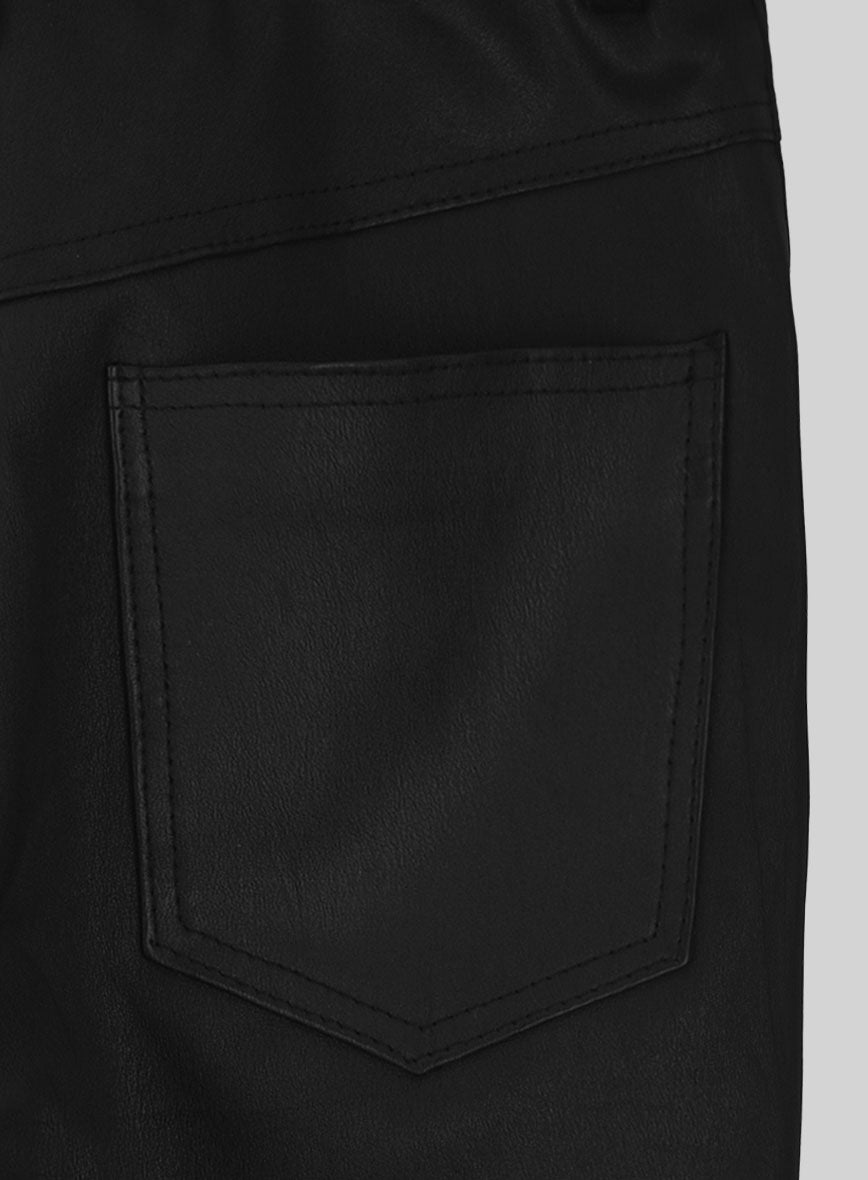 Stretch Black Leather Jeans - StudioSuits