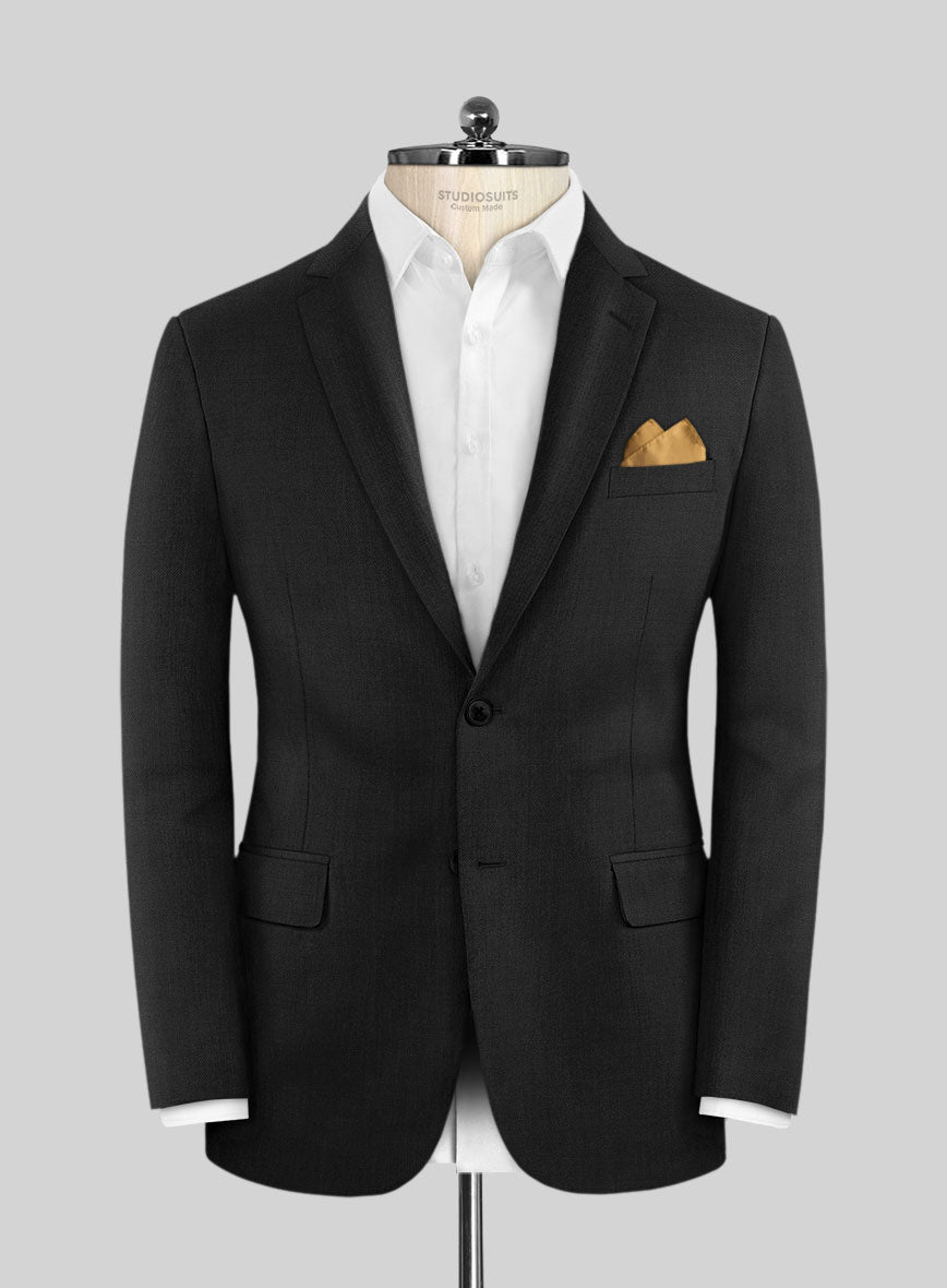 Stretch Black Wool Jacket - StudioSuits