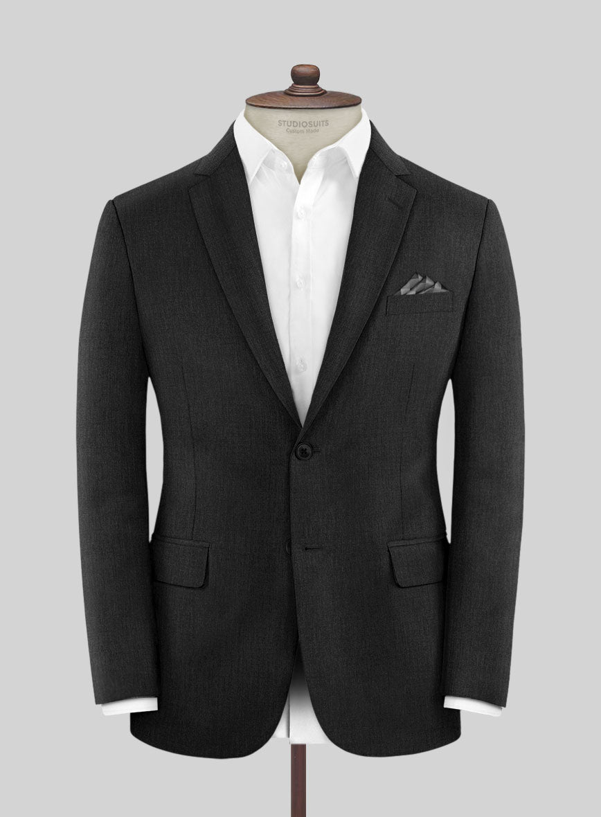 Stretch Charcoal Wool Jacket - StudioSuits