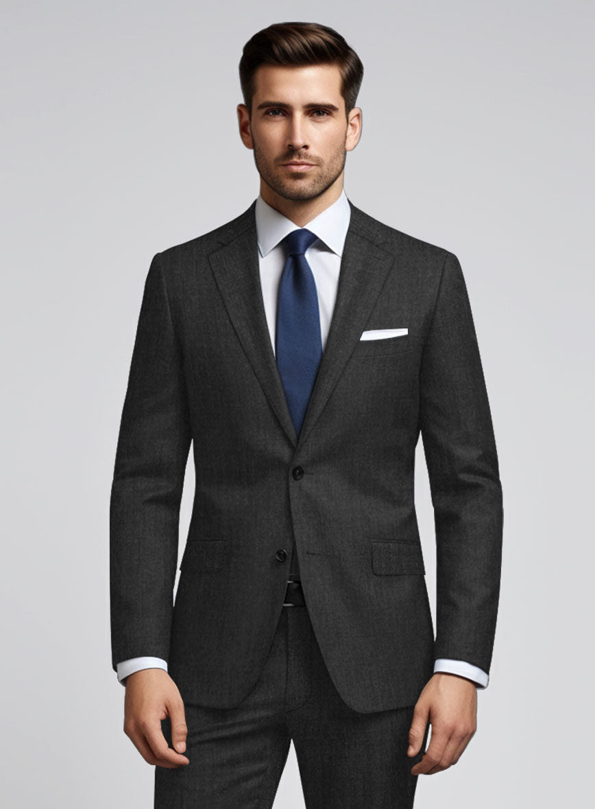 Stretch Charcoal Wool Jacket - StudioSuits