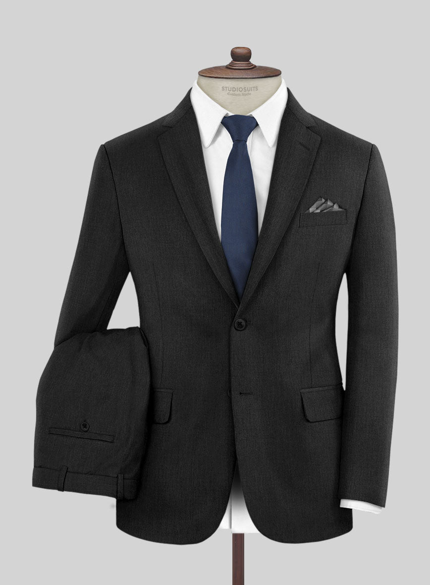 Stretch Charcoal Wool Suit - StudioSuits