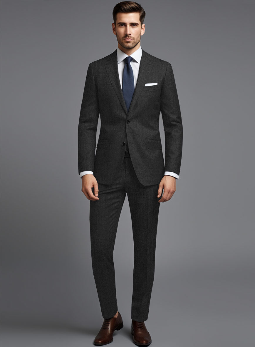 Stretch Charcoal Wool Suit – StudioSuits