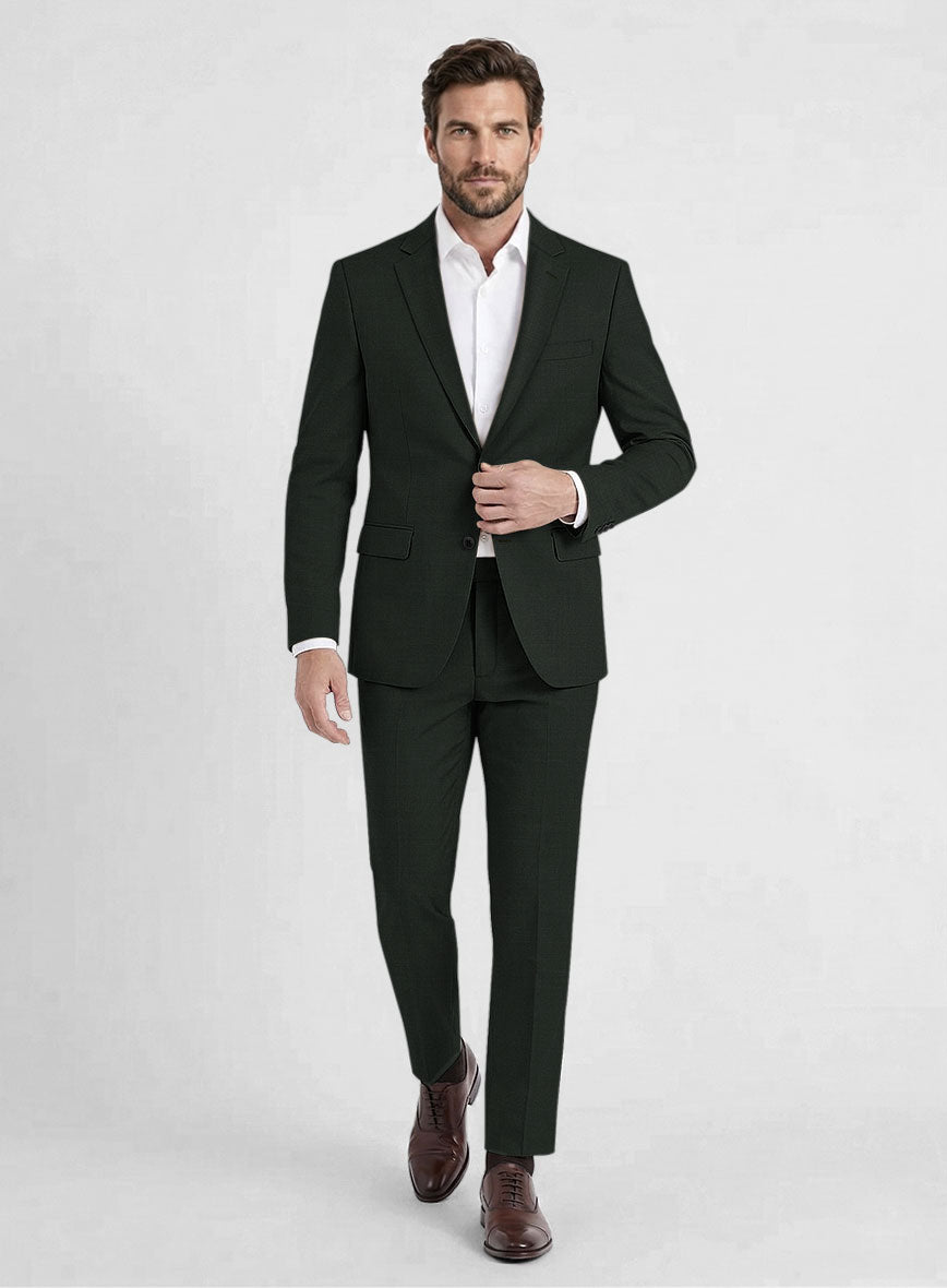 Stretch Green Wool Suit - StudioSuits