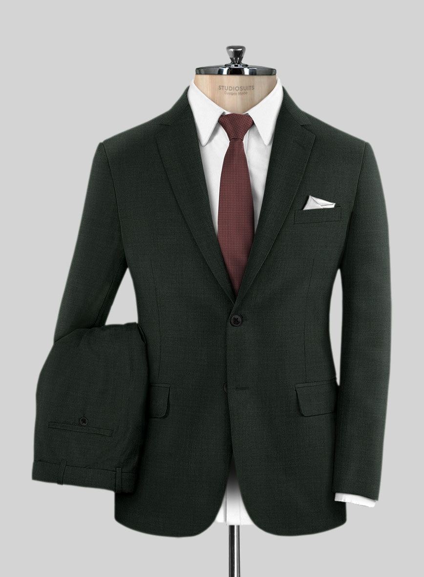 Stretch Green Wool Suit - StudioSuits