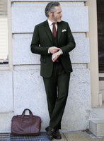 Stretch Green Wool Suit - StudioSuits