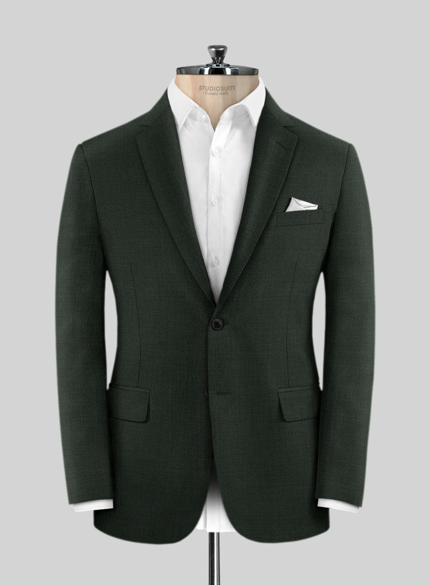 Stretch Green Wool Suit - StudioSuits