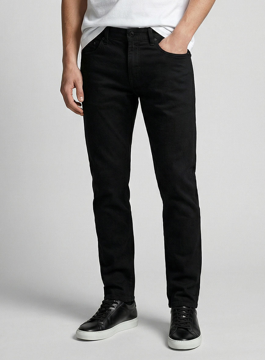 Stretch Jet Black Overdyed Jeans - StudioSuits