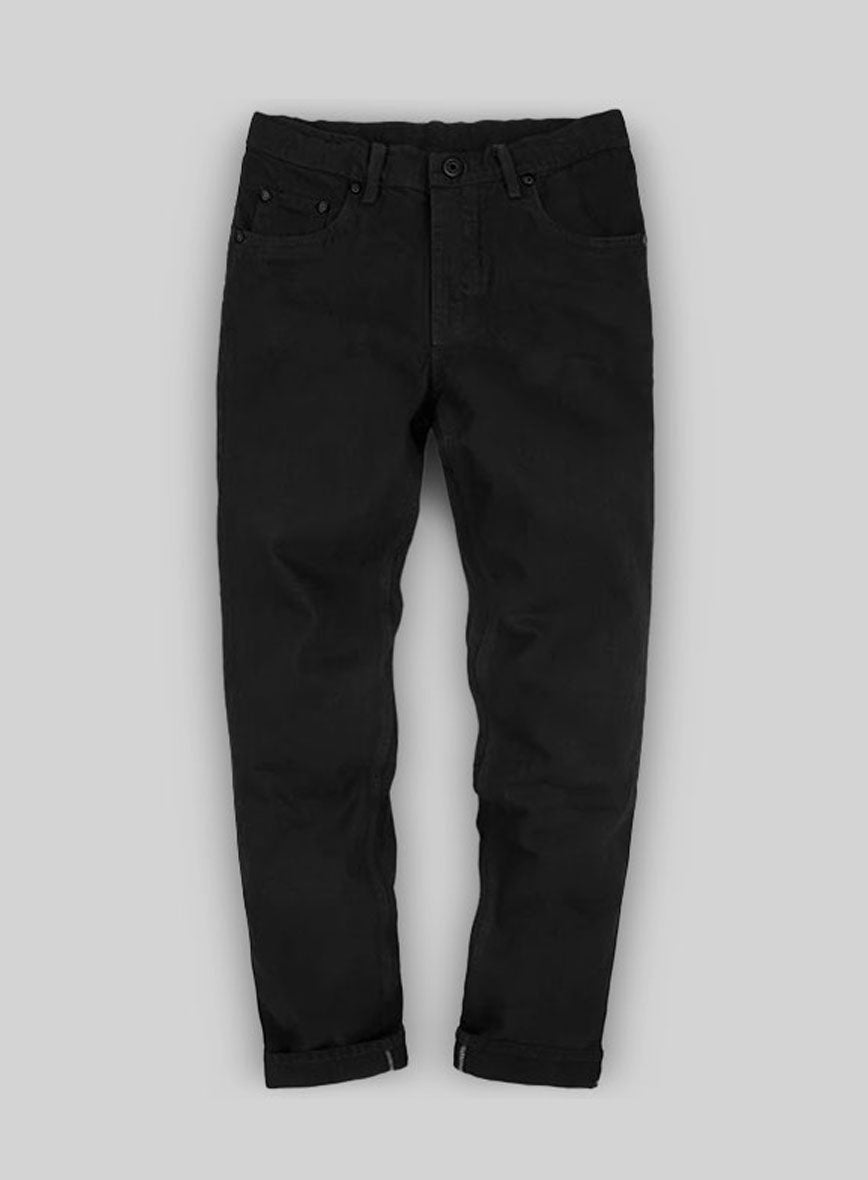 Stretch Jet Black Overdyed Jeans - StudioSuits