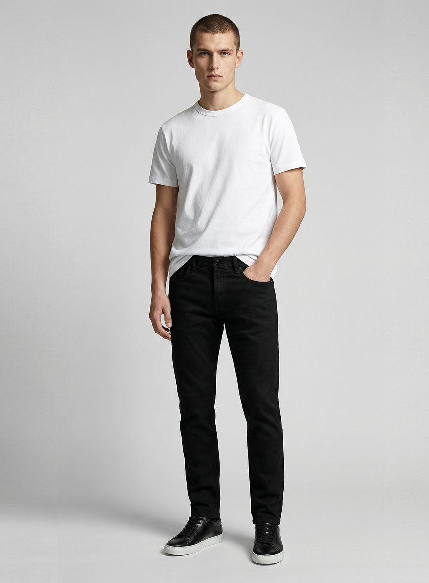 Stretch Jet Black Overdyed Jeans - StudioSuits
