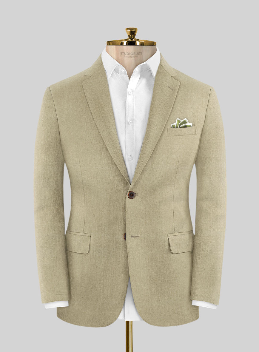 Stretch Khaki Wool Jacket - StudioSuits