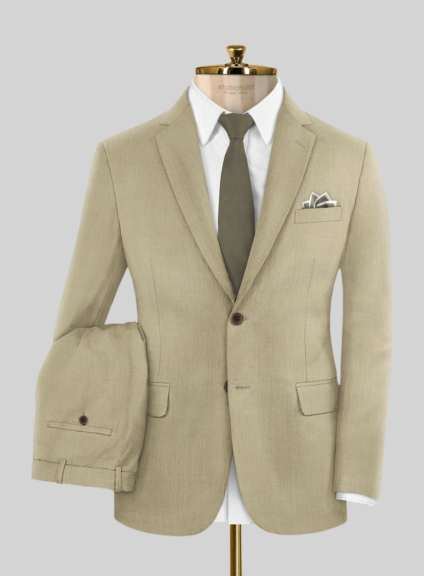 Stretch Khaki Wool Suit - StudioSuits