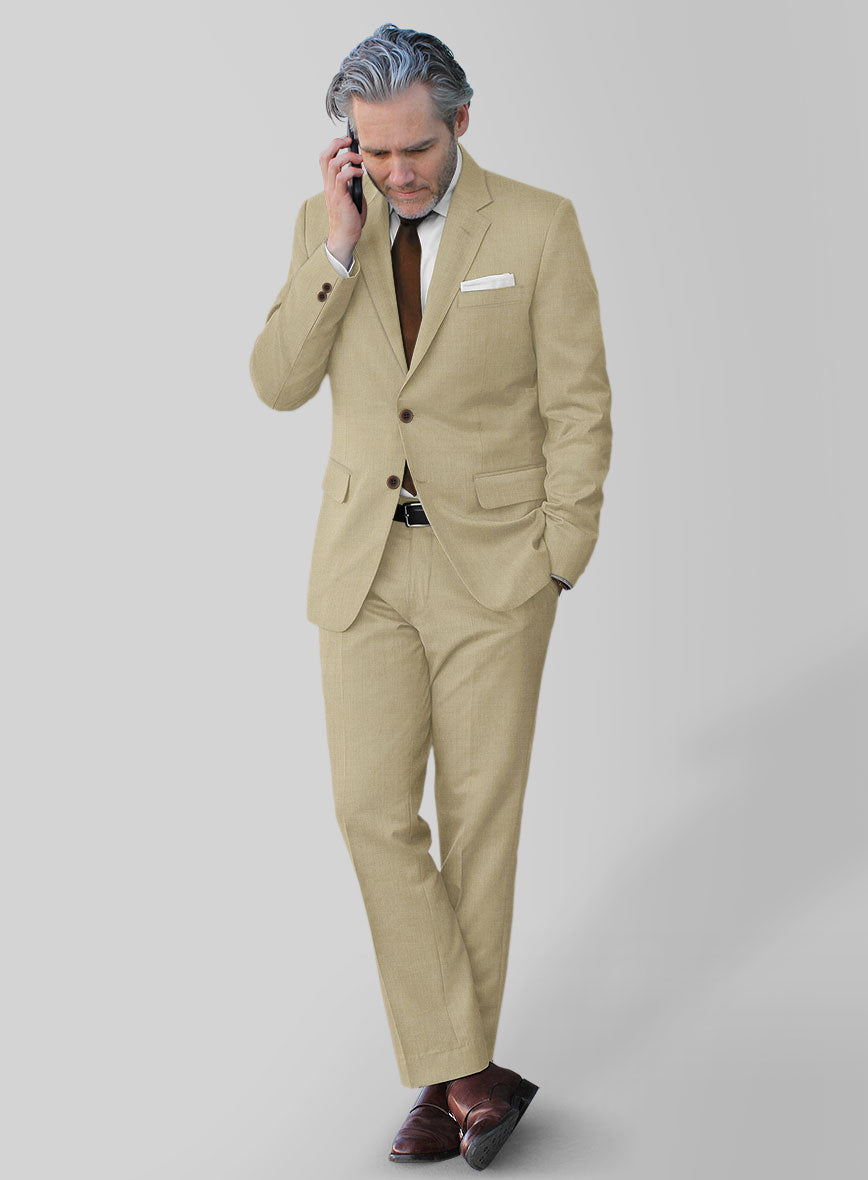 Stretch Khaki Wool Suit - StudioSuits