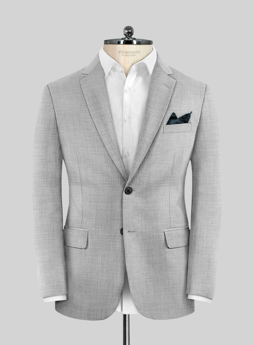 Stretch Light Gray Wool Jacket - StudioSuits