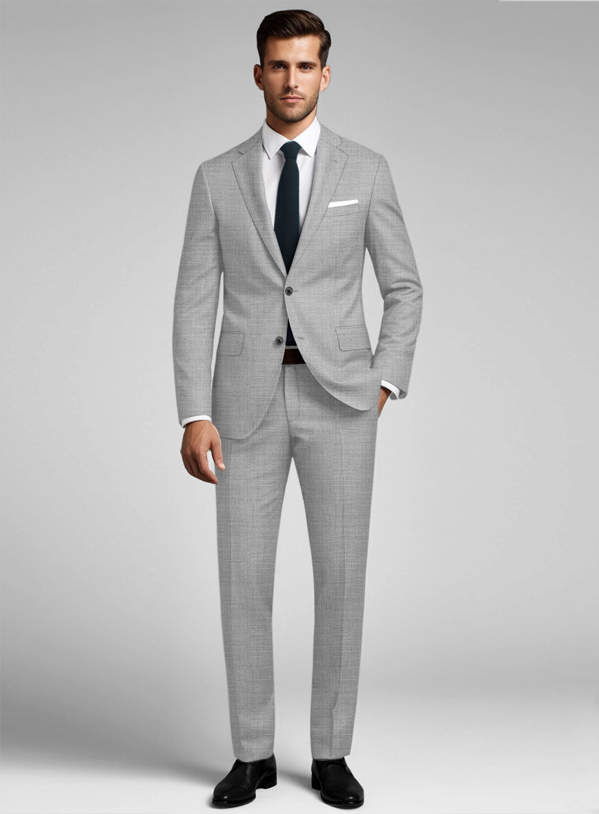 Stretch Light Gray Wool Suit - StudioSuits