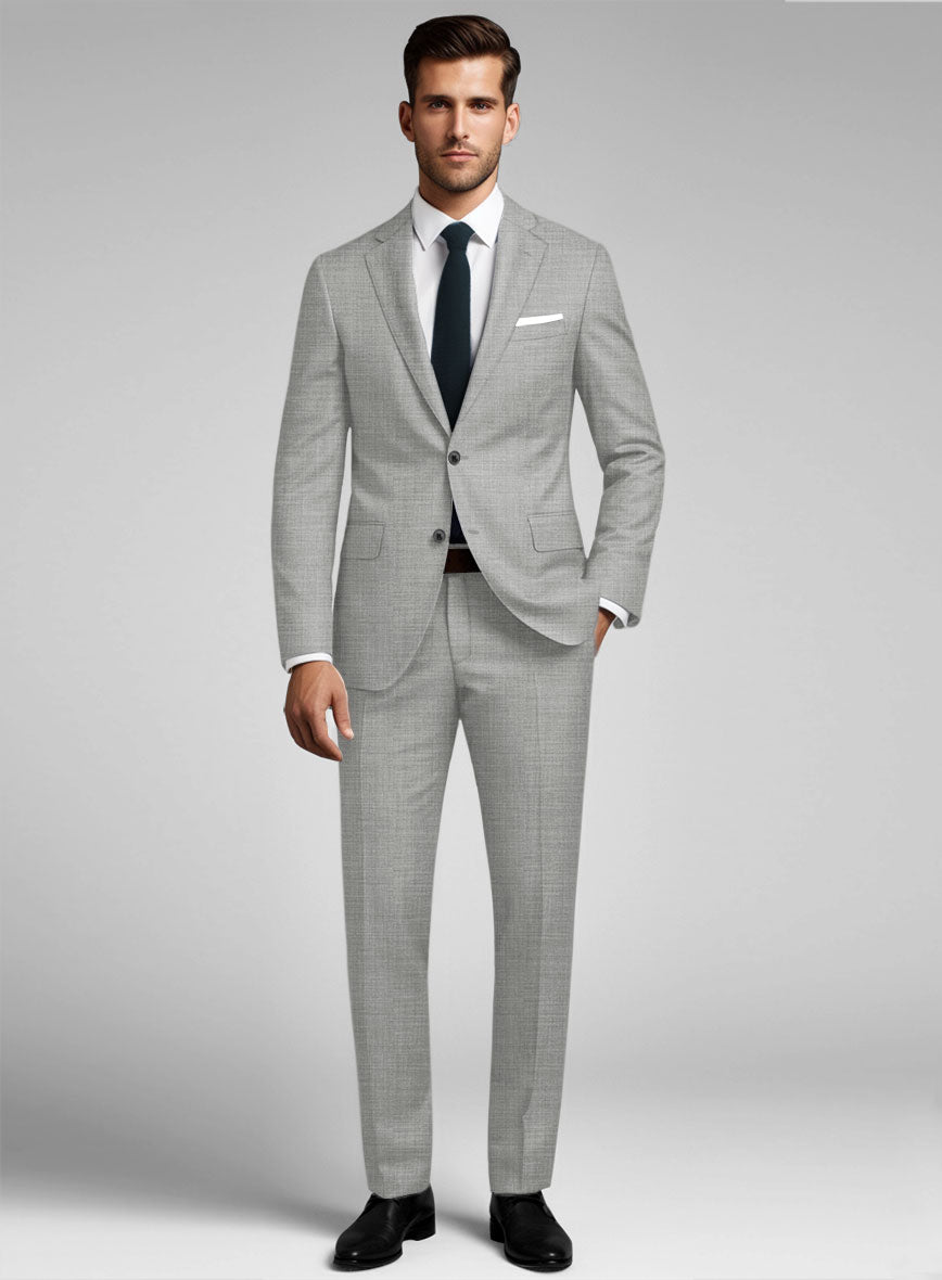 Stretch Light Gray Wool Suit - StudioSuits