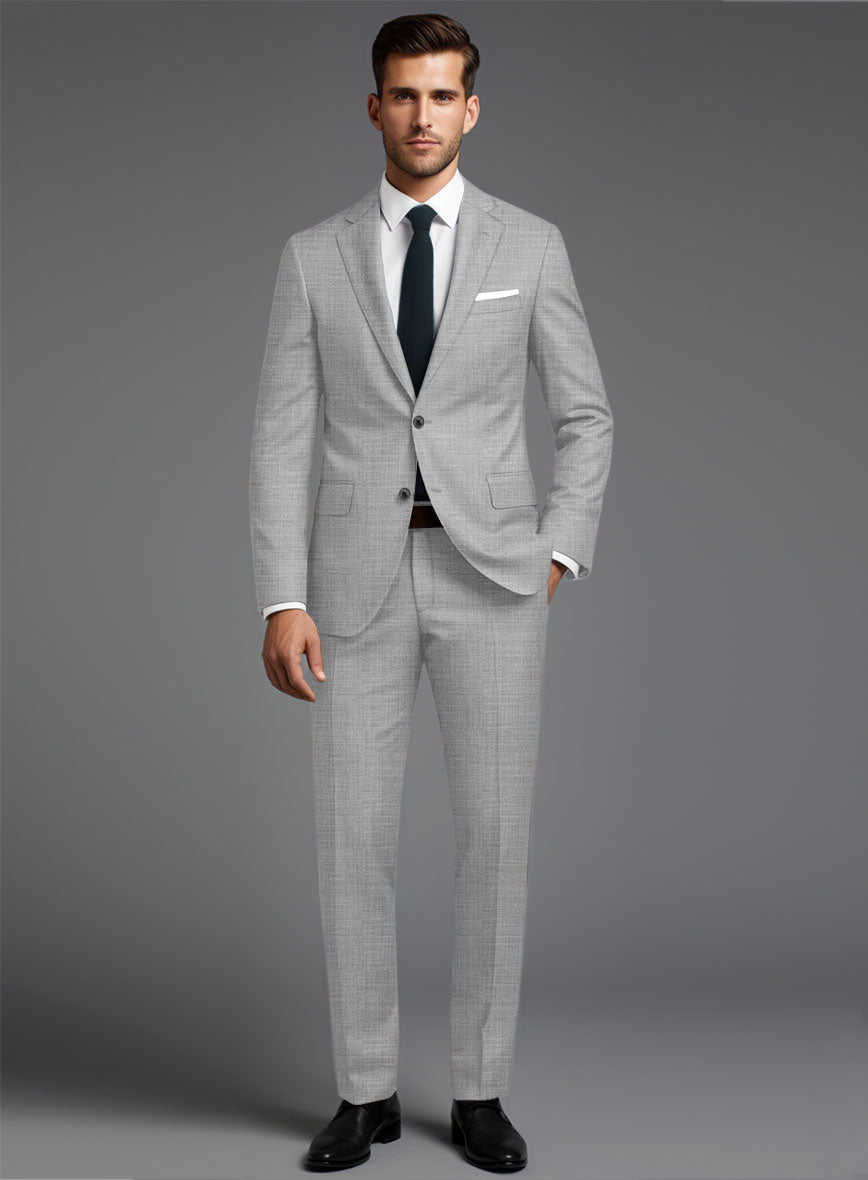 Stretch Light Gray Wool Suit - StudioSuits