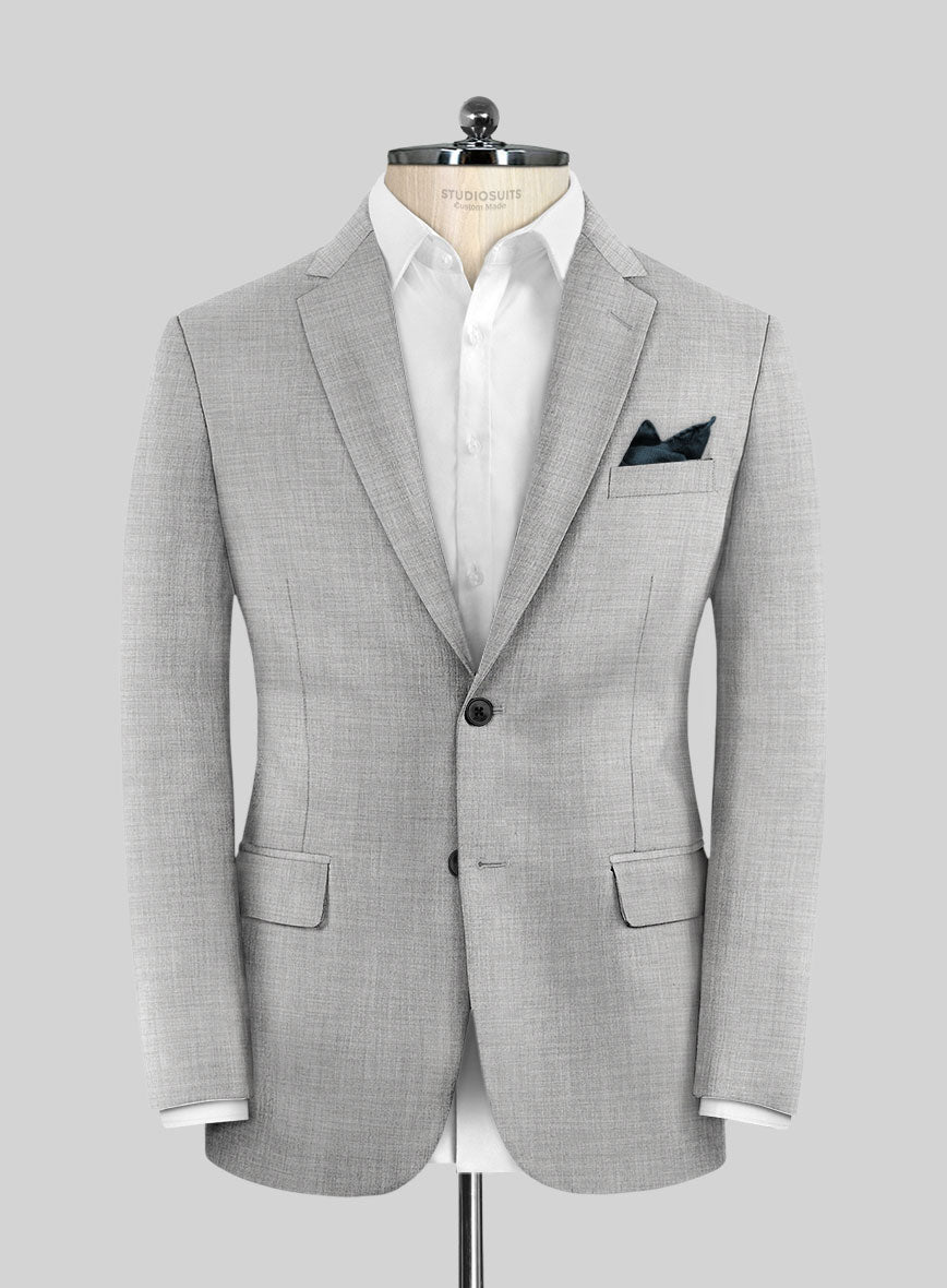 Stretch Light Gray Wool Suit - StudioSuits
