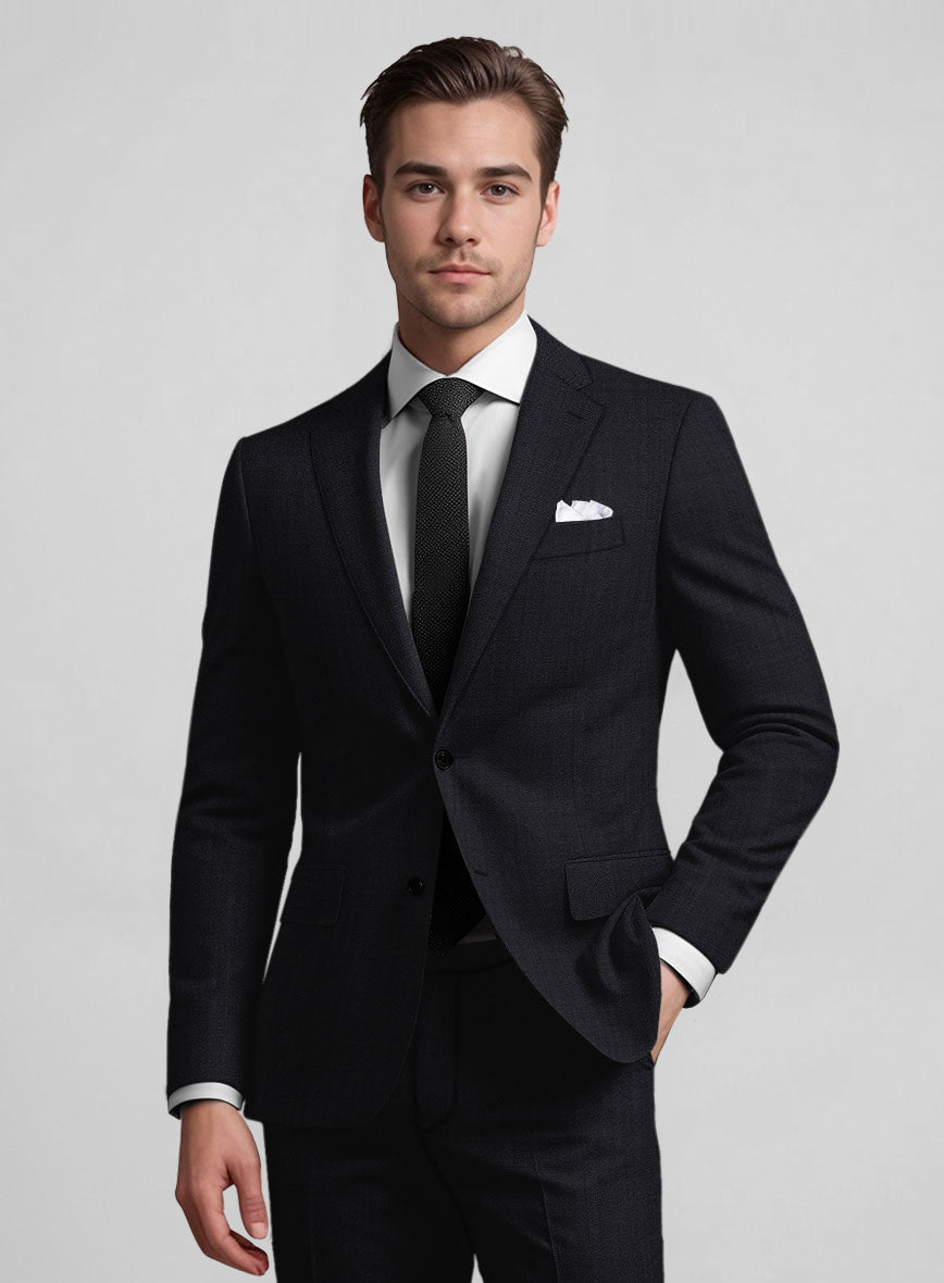 Stretch Midnight Blue Wool Jacket - StudioSuits