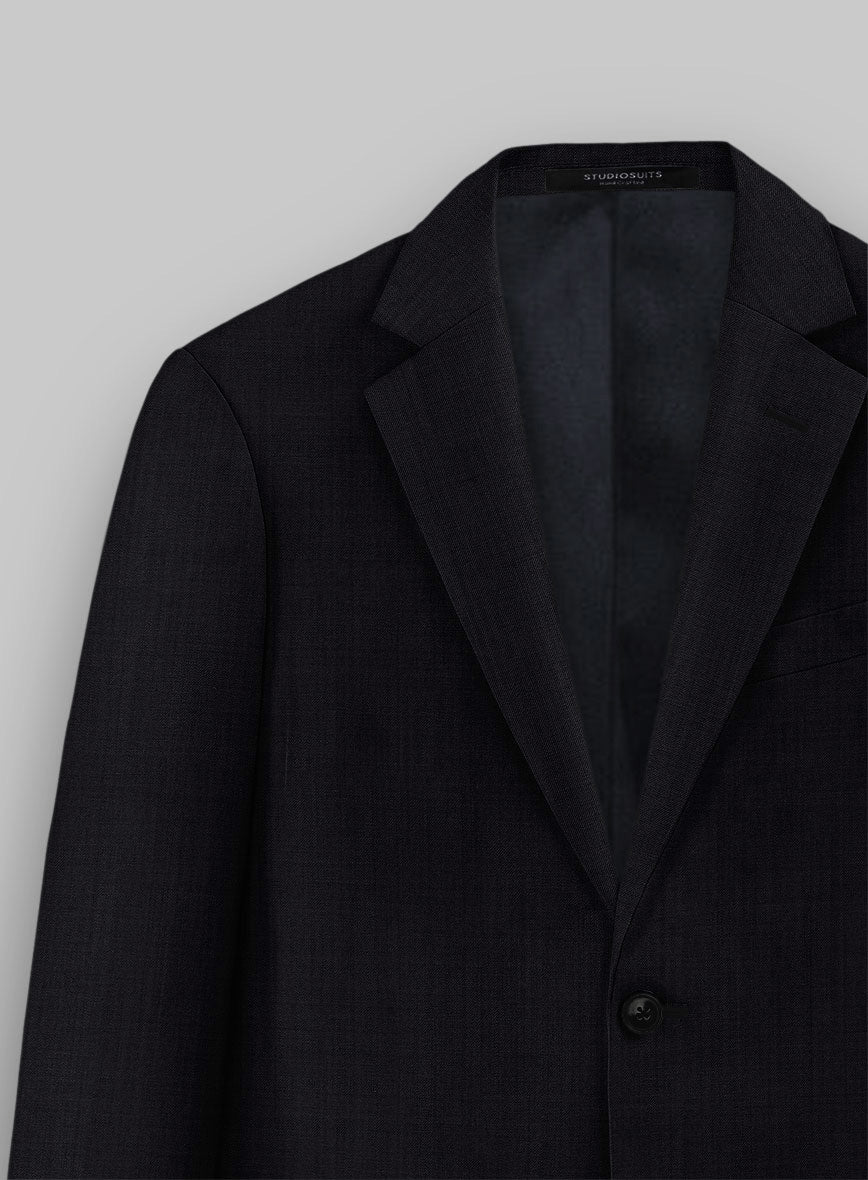 Stretch Midnight Blue Wool Jacket - StudioSuits