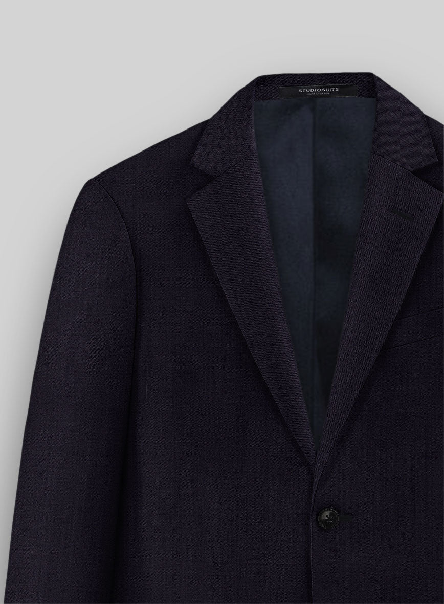 Stretch Midnight Blue Wool Jacket - StudioSuits
