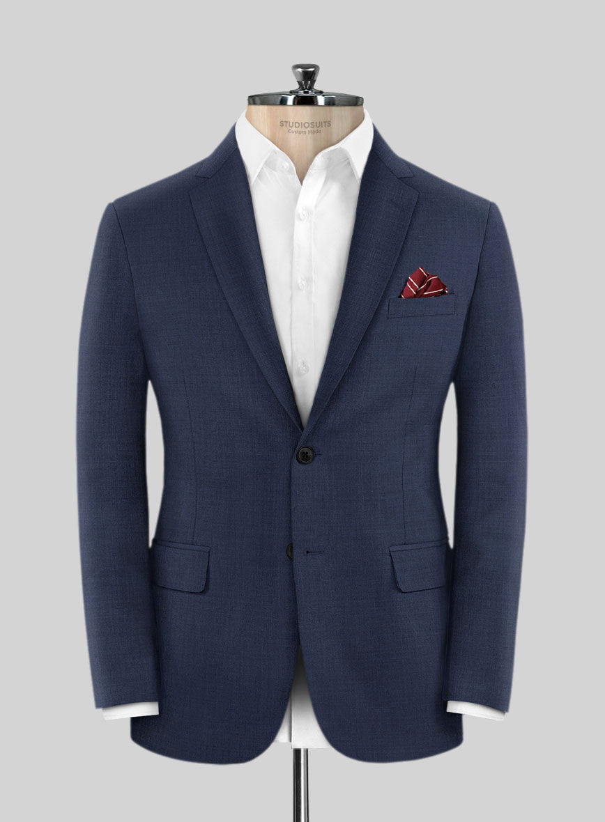 Stretch Royal Blue Wool Jacket - StudioSuits
