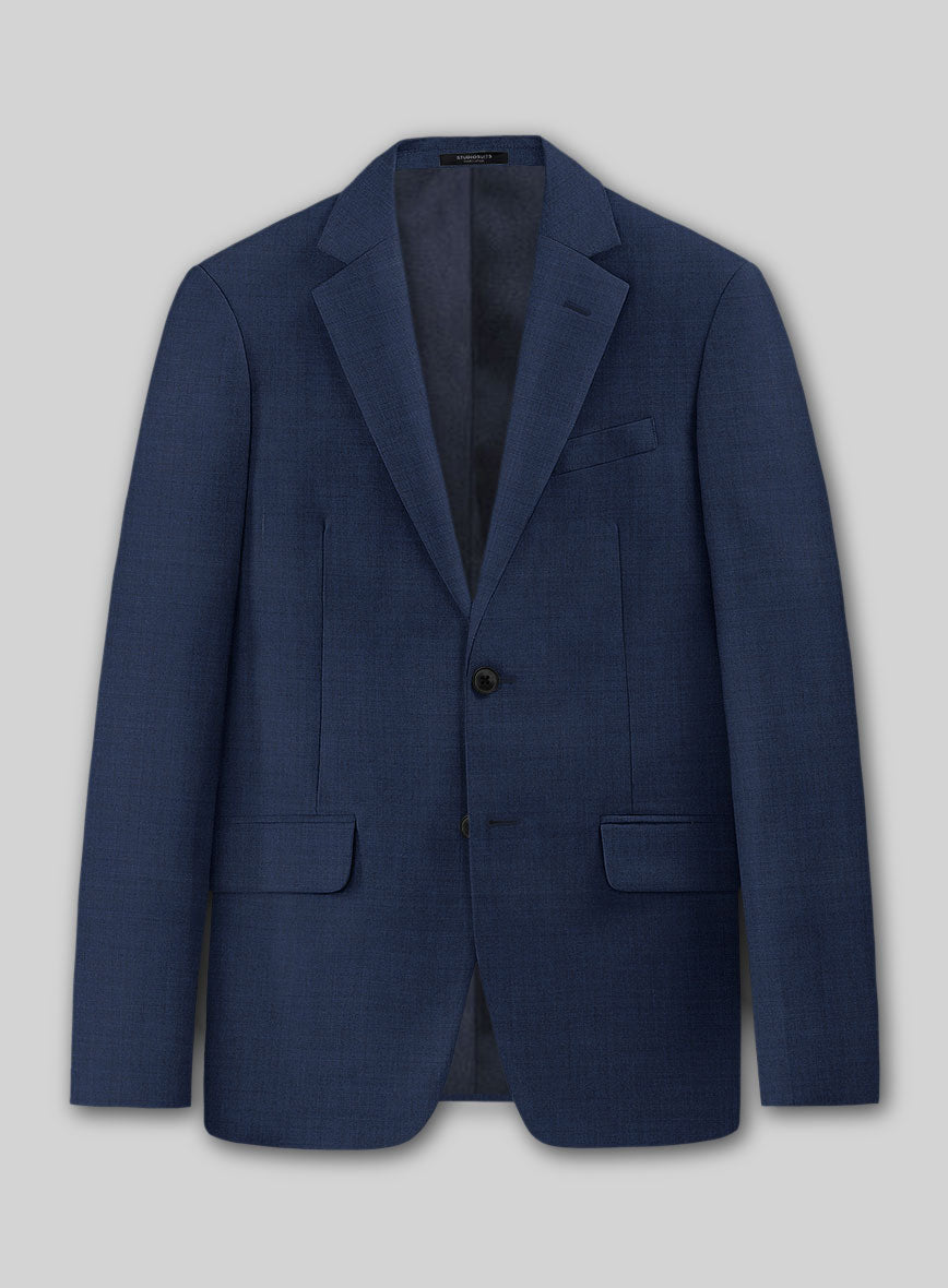 Stretch Royal Blue Wool Jacket - StudioSuits