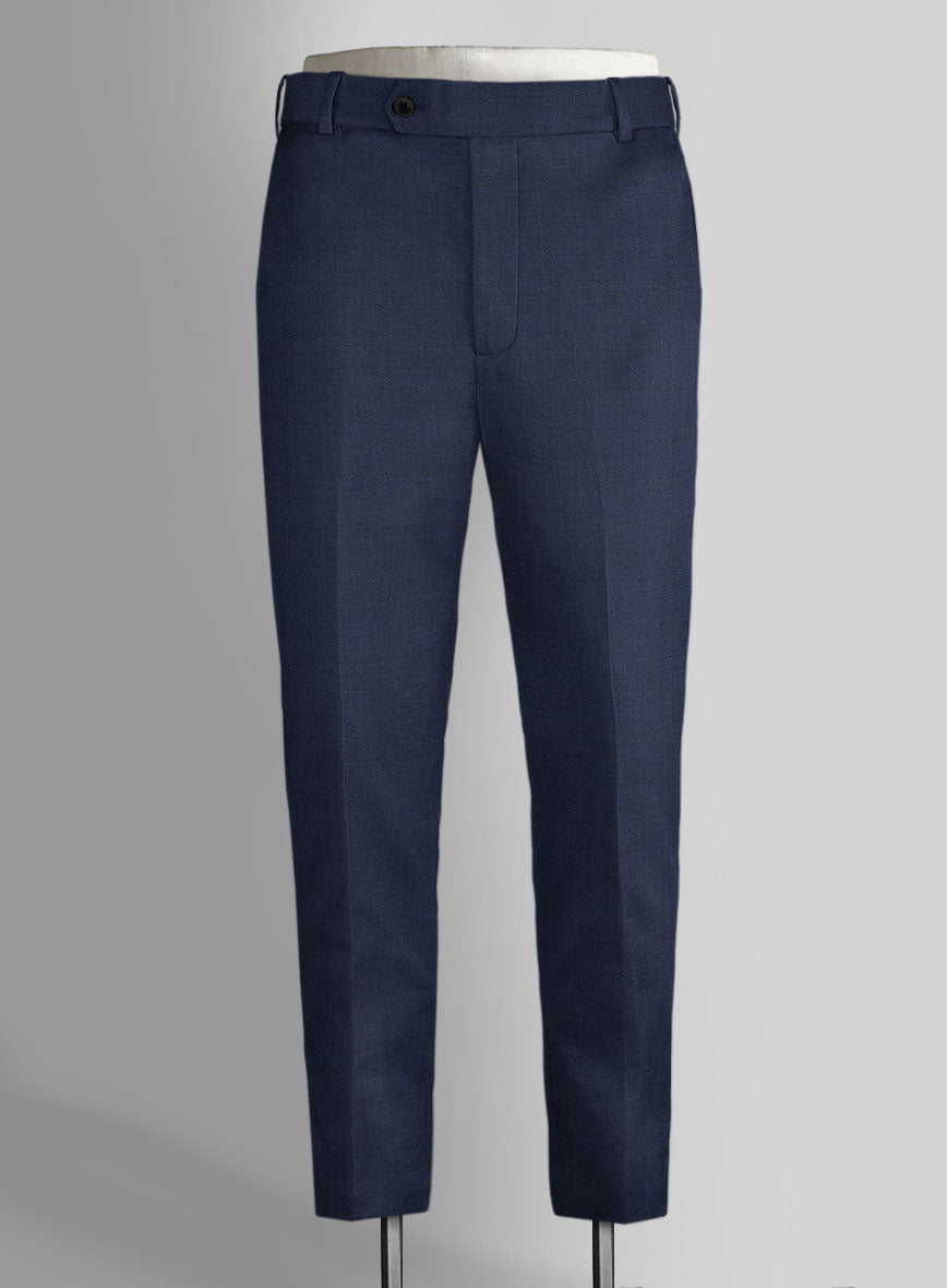 Stretch Royal Blue Wool Pants - StudioSuits