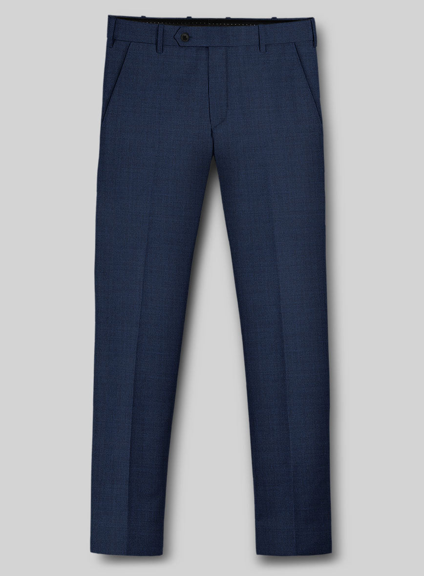 Stretch Royal Blue Wool Pants - StudioSuits