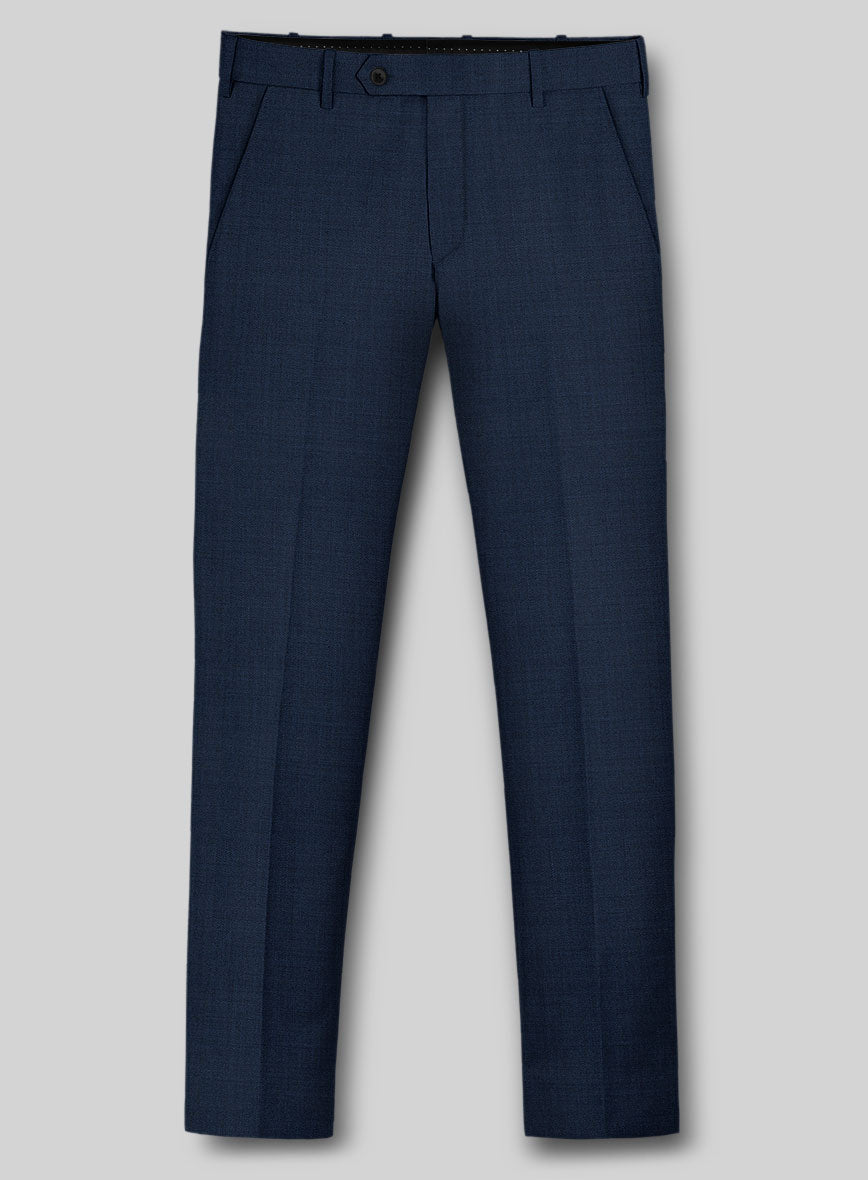 Stretch Royal Blue Wool Pants - StudioSuits